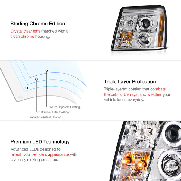 2002 Cadillac Escalade Chrome Headlight