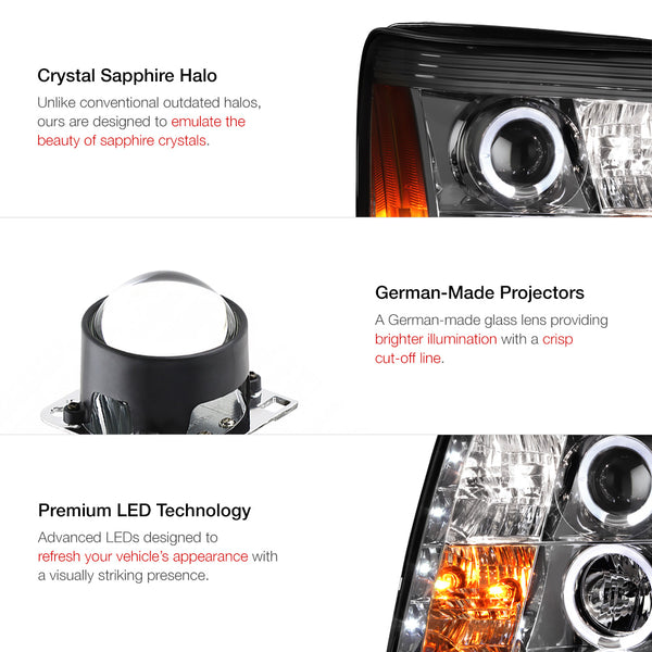 2002 Cadillac Escalade Smoked Headlight