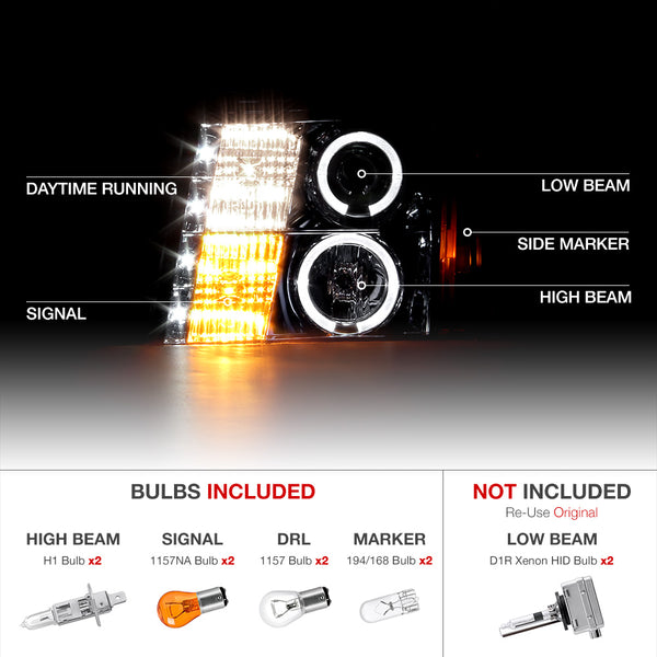 2003-2006 Cadillac Escalade Smoked Headlight