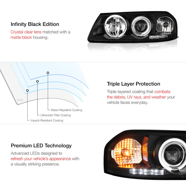 2000-2005 Chevrolet Impala Black Headlight
