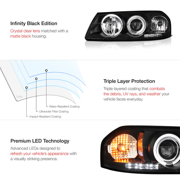 2000-2005 Chevrolet Impala Black Headlight