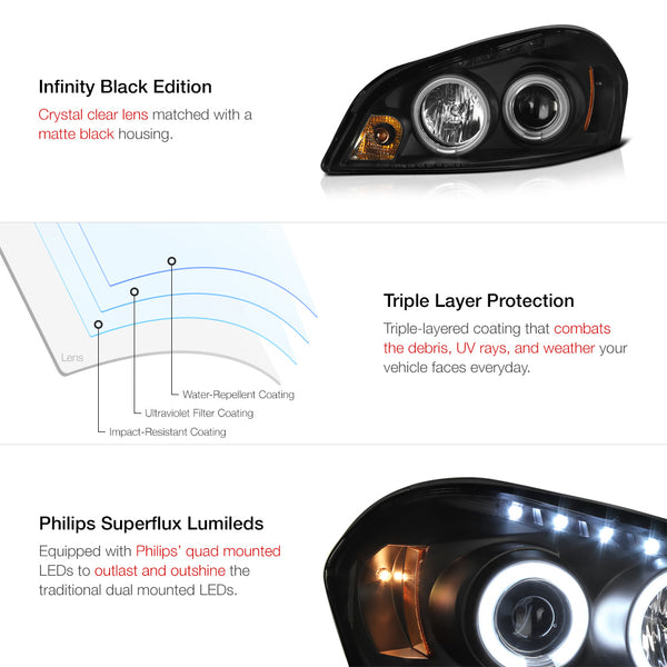 2006-2013 Chevrolet Impala Black Headlight