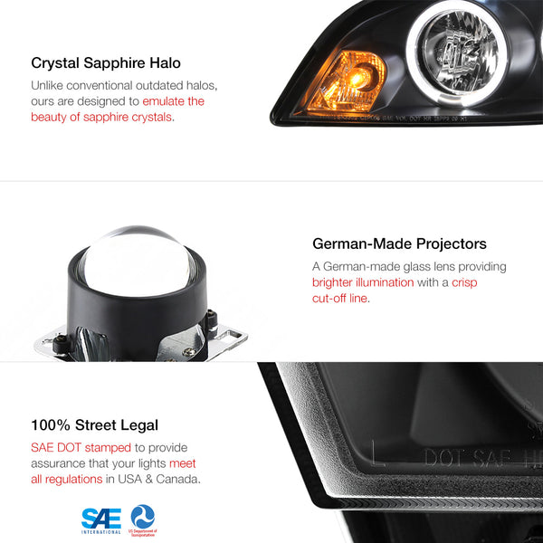 2006-2013 Chevrolet Impala Black Headlight