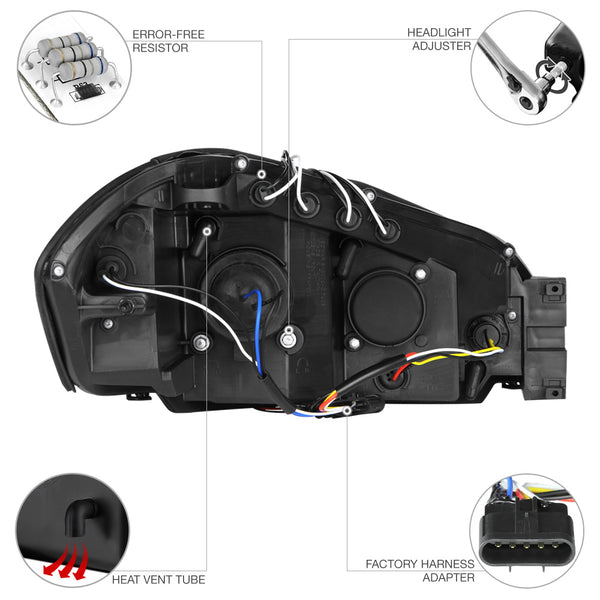 2006-2013 Chevrolet Impala Black Headlight