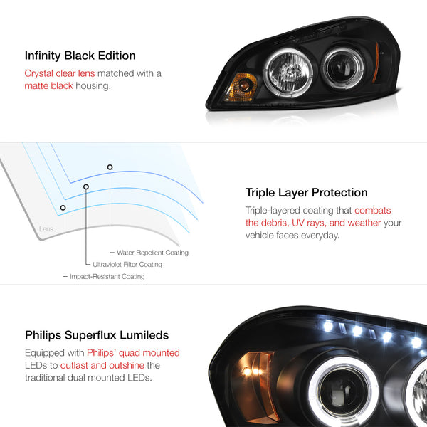 2006-2013 Chevrolet Impala Black Headlight