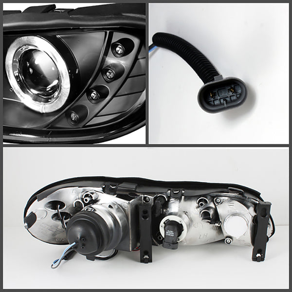 1997-2003 Chevrolet Malibu Black Headlight