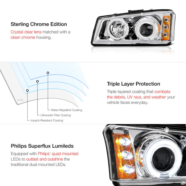 2003-2006 Chevrolet Silverado 1500 | 2500 | 3500 Chrome Headlight