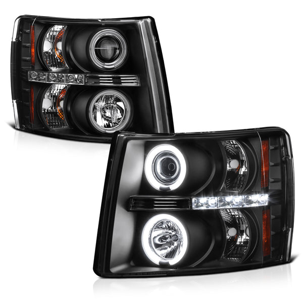 2007-2013 Chevrolet Silverado 1500 Black Headlight