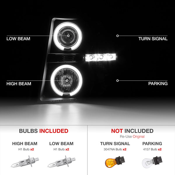 2007-2013 Chevrolet Silverado 1500 Sinister Black Headlight