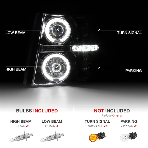 2007-2013 Chevrolet Silverado 1500 Chrome Headlight
