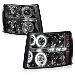 2007-2013 Chevrolet Silverado 1500 Smoked Headlight