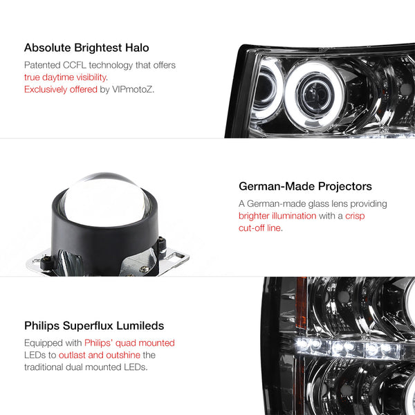 2007-2013 Chevrolet Silverado 1500 Smoked Headlight