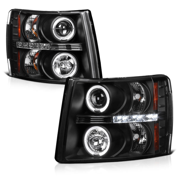 2007-2013 Chevrolet Silverado 1500 Black Headlight