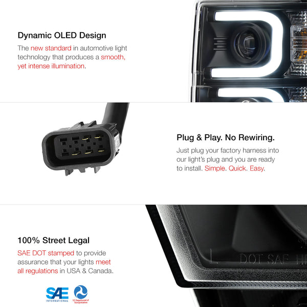 2014-2015 Chevrolet Silverado 1500 Black Headlight