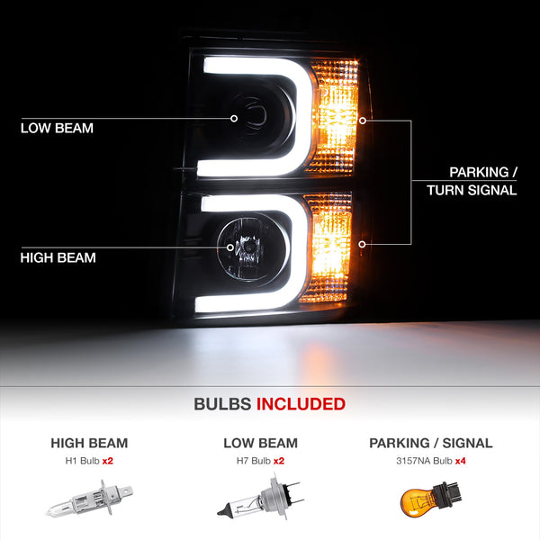 2014-2015 Chevrolet Silverado 1500 Black Headlight