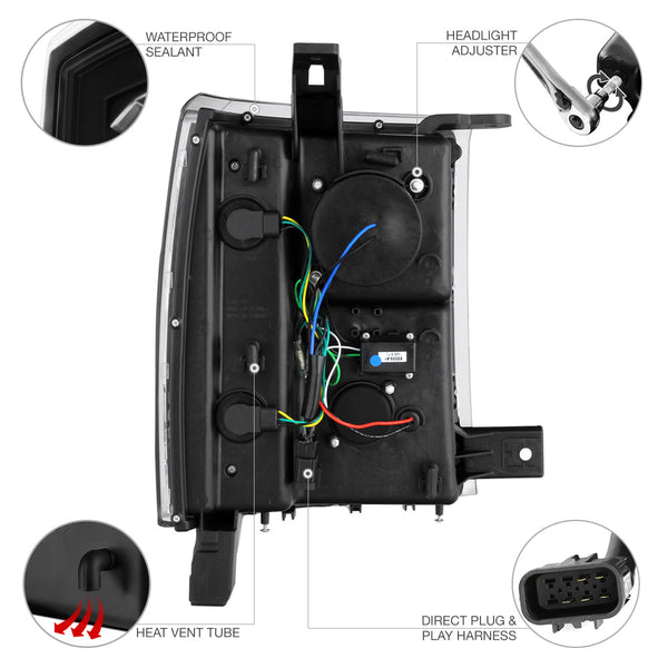 2014-2015 Chevrolet Silverado 1500 Black Headlight