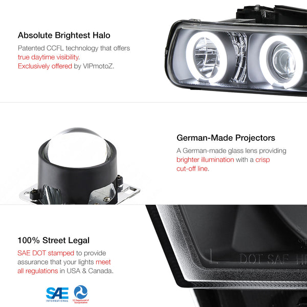 1999-2002 Chevrolet Silverado 1500 | 2500 | 3500 Black Headlight
