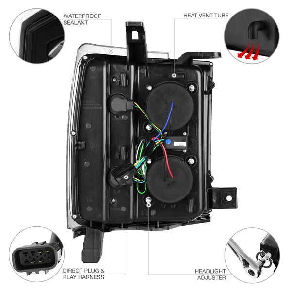 2014-2017 Chevrolet Silverado 2500HD | 3500HD Black Headlight
