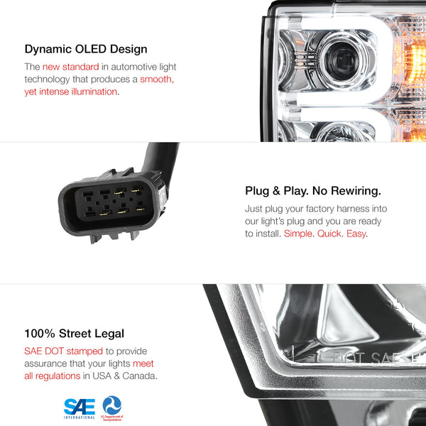 2014-2017 Chevrolet Silverado 2500HD | 3500HD Chrome Headlight