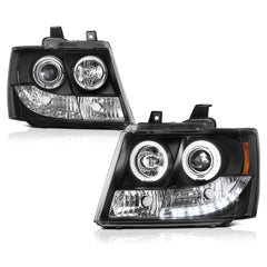 2007-2014 Chevrolet Suburban 1500 | 2500 Black Headlight