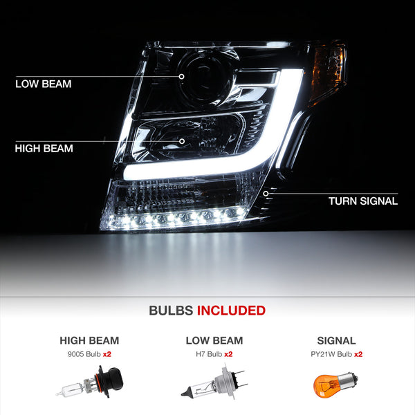 2015-2017 Chevrolet Tahoe Smoked Headlight