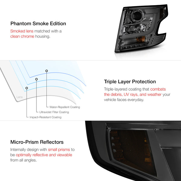 2015-2017 Chevrolet Tahoe Smoked Headlight