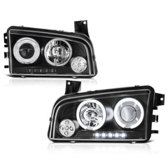 2006-2010 Dodge Charger Black Headlight