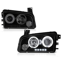 2006-2010 Dodge Charger Sinister Black Headlight