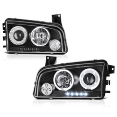 2006-2010 Dodge Charger Black Headlight