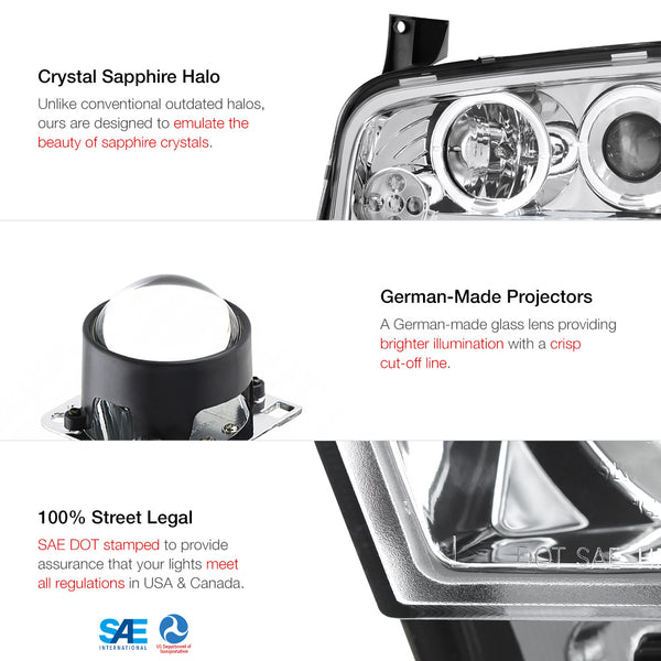 2006-2010 Dodge Charger Chrome Headlight