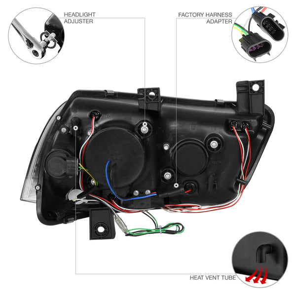 2011-2014 Dodge Charger Black Headlight
