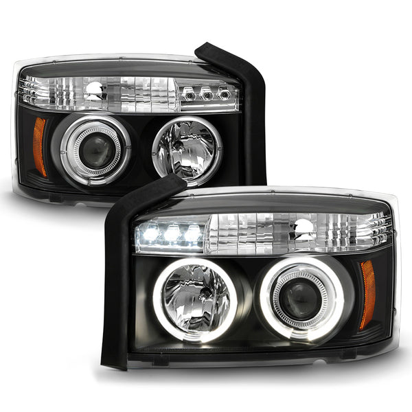 2005-2007 Dodge Dakota Black Headlight