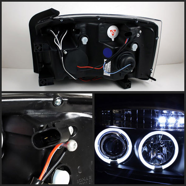 2005-2007 Dodge Dakota Black Headlight