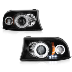 1997-2004 Dodge Dakota Pickup Black Headlight