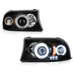1997-2004 Dodge Dakota Pickup Black Headlight