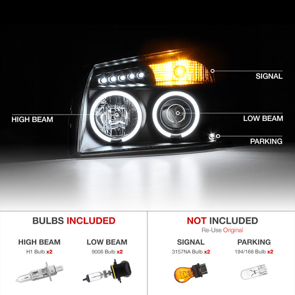 2005-2007 Dodge Magnum Black Headlight