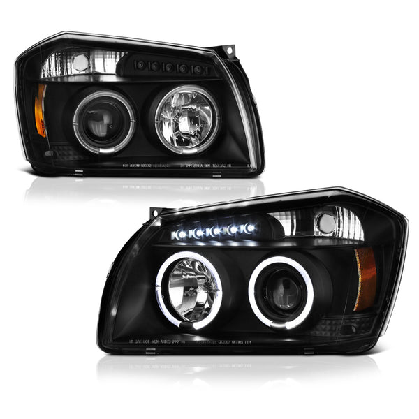 2005-2007 Dodge Magnum Black Headlight