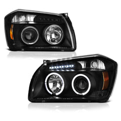 2005-2007 Dodge Magnum Black Headlight