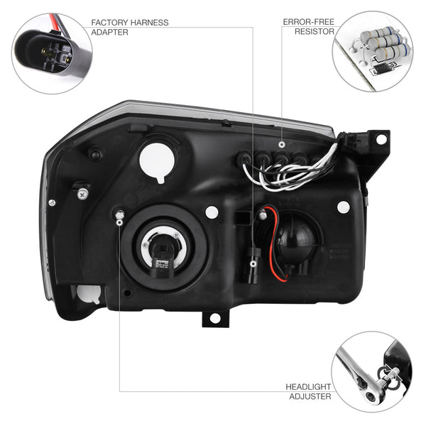 2005-2007 Dodge Magnum Black Headlight