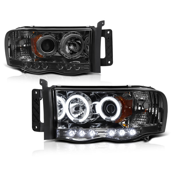 2002-2005 Dodge RAM 1500 Smoked Headlight