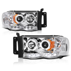 2002-2005 Dodge RAM 1500 Chrome Headlight