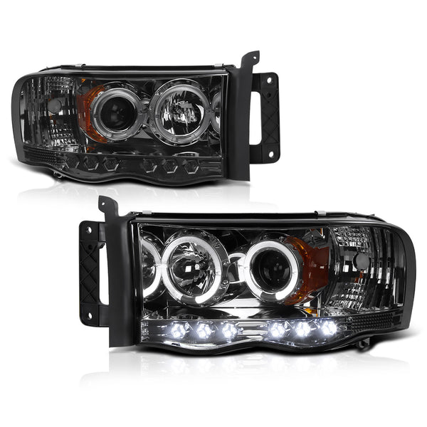 2002-2005 Dodge RAM 1500 Smoked Headlight