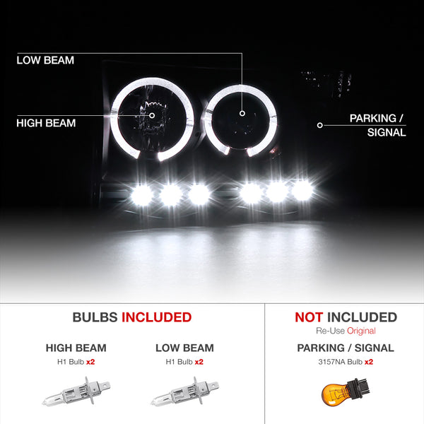 2002-2005 Dodge RAM 1500 Smoked Headlight