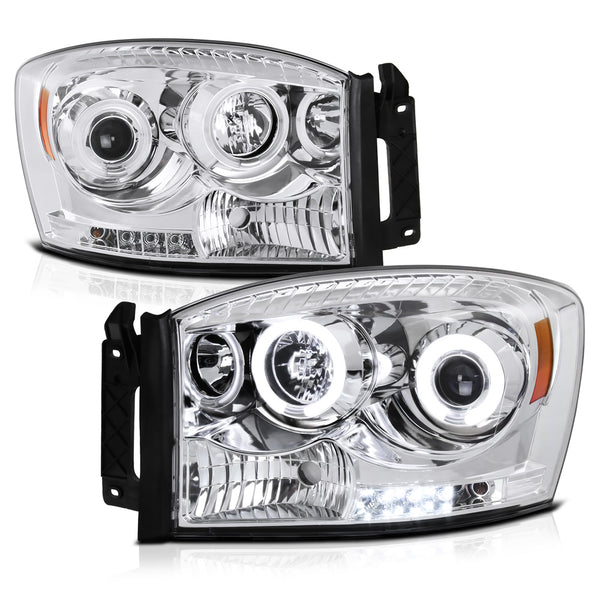 2006-2008 Dodge RAM 1500 Chrome Headlight