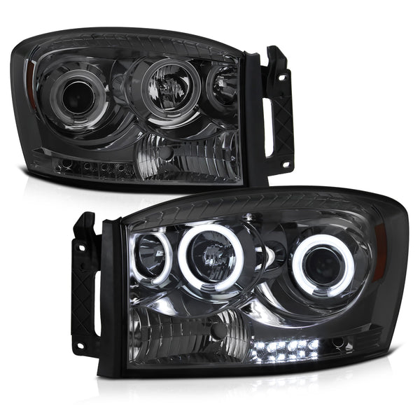 2006-2008 Dodge RAM 1500 Smoked Headlight