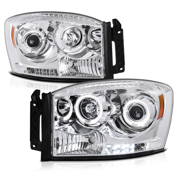 2006-2008 Dodge RAM 1500 Chrome Headlight