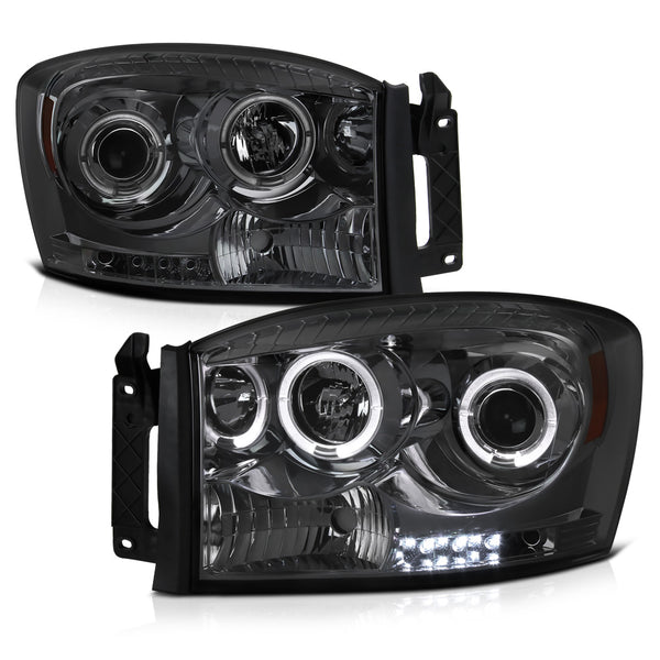 2006-2008 Dodge RAM 1500 Smoked Headlight