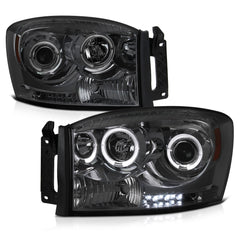 2006-2008 Dodge RAM 1500 Smoked Headlight