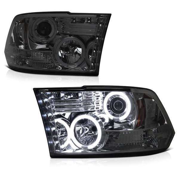 2009-2017 Dodge RAM 1500 Smoked Headlight