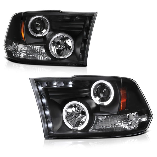 2009-2017 Dodge RAM 1500 Black Headlight